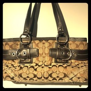 Coach Soho signature handbag. Chocolate brown